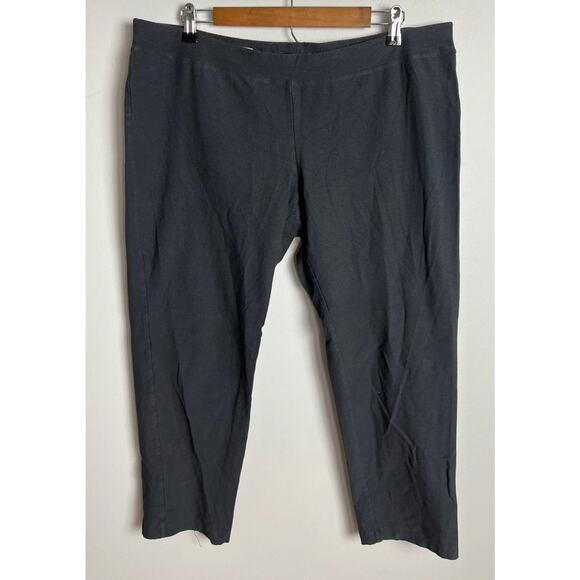 Eileen Fisher Black Stretch Ankle Pants Viscose Blend Pull On Gray Size XL Women - Picture 1 of 7